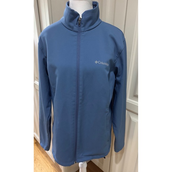 Columbia Softshell Jacket Full Zip Outdoor Activewear Blue Womens XL - Picture 1 of 14
